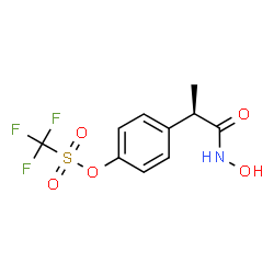 ChemSpider 2D Image | 4-[(2R)-1-(Hydroxyamino)-1-oxo-2-propanyl]phenyl trifluoromethanesulfonate | C10H10F3NO5S