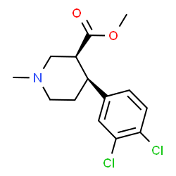 ChemSpider 2D Image | Methyl (3S,4S)-4-(3,4-dichlorophenyl)-1-methyl-3-piperidinecarboxylate | C14H17Cl2NO2