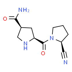 ChemSpider 2D Image | (3S,5S)-5-{[(2S)-2-Cyano-1-pyrrolidinyl]carbonyl}-3-pyrrolidinecarboxamide | C11H16N4O2