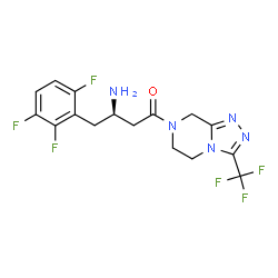 ChemSpider 2D Image | (3R)-3-Amino-1-[3-(trifluoromethyl)-5,6-dihydro[1,2,4]triazolo[4,3-a]pyrazin-7(8H)-yl]-4-(2,3,6-trifluorophenyl)-1-butanone | C16H15F6N5O