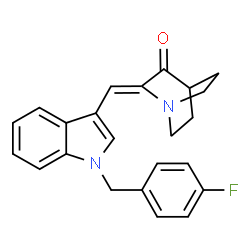 ChemSpider 2D Image | (2Z)-2-{[1-(4-Fluorobenzyl)-1H-indol-3-yl]methylene}quinuclidin-3-one | C23H21FN2O