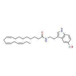 ChemSpider 2D Image | (9Z,12Z,15Z)-N-[2-(5-Hydroxy-1H-indol-3-yl)ethyl]-9,12,15-octadecatrienamide | C28H40N2O2