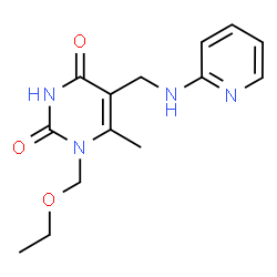 ChemSpider 2D Image | 1-(Ethoxymethyl)-6-methyl-5-[(2-pyridinylamino)methyl]-2,4(1H,3H)-pyrimidinedione | C14H18N4O3