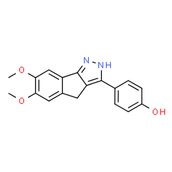 ChemSpider 2D Image | 4-(6,7-Dimethoxy-2,4-dihydroindeno[1,2-c]pyrazol-3-yl)phenol | C18H16N2O3