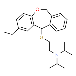 ChemSpider 2D Image | N-{2-[(2-Ethyl-6,11-dihydrodibenzo[b,e]oxepin-11-yl)sulfanyl]ethyl}-N-isopropyl-2-propanamine | C24H33NOS