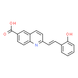 ChemSpider 2D Image | 2-[(E)-2-(2-Hydroxyphenyl)vinyl]-6-quinolinecarboxylic acid | C18H13NO3