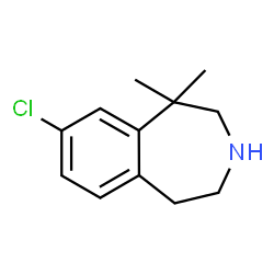 ChemSpider 2D Image | 8-Chloro-1,1-dimethyl-2,3,4,5-tetrahydro-1H-3-benzazepine | C12H16ClN