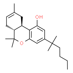 ChemSpider 2D Image | (6aR,10aR)-6,6,9-Trimethyl-3-(2-methyl-2-hexanyl)-6a,7,10,10a-tetrahydro-6H-benzo[c]chromen-1-ol | C23H34O2