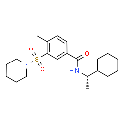 ChemSpider 2D Image | N-[(1S)-1-Cyclohexylethyl]-4-methyl-3-(1-piperidinylsulfonyl)benzamide | C21H32N2O3S