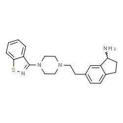 ChemSpider 2D Image | 6-{2-[4-(1,2-Benzothiazol-3-yl)-1-piperazinyl]ethyl}-1-indanamine | C22H26N4S