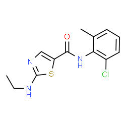 ChemSpider 2D Image | N-(2-Chloro-6-methylphenyl)-2-(ethylamino)-1,3-thiazole-5-carboxamide | C13H14ClN3OS