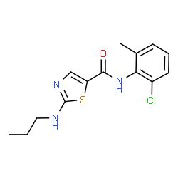 ChemSpider 2D Image | N-(2-Chloro-6-methylphenyl)-2-(propylamino)-1,3-thiazole-5-carboxamide | C14H16ClN3OS