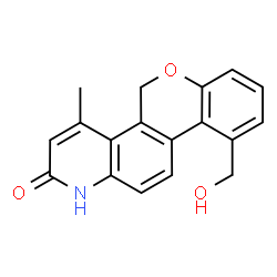 ChemSpider 2D Image | 10-(Hydroxymethyl)-4-methyl-1H-chromeno[3,4-f]quinolin-2(5H)-one | C18H15NO3