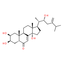 ChemSpider 2D Image | (2Î²,3Î²,5Î²,22R)-2,3,14,22-Tetrahydroxyergosta-7,24(28)-dien-6-one | C28H44O5