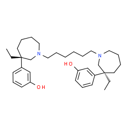 ChemSpider 2D Image | 3,3'-{1,6-Hexanediylbis[(3S)-3-ethyl-1,3-azepanediyl]}diphenol | C34H52N2O2