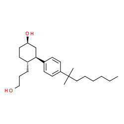 ChemSpider 2D Image | (1R,3R,4R)-4-(3-Hydroxypropyl)-3-[4-(2-methyl-2-octanyl)phenyl]cyclohexanol | C24H40O2