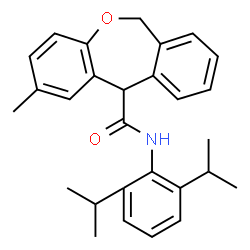 ChemSpider 2D Image | N-(2,6-Diisopropylphenyl)-2-methyl-6,11-dihydrodibenzo[b,e]oxepine-11-carboxamide | C28H31NO2