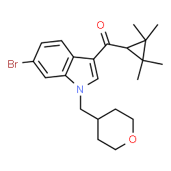 ChemSpider 2D Image | [6-Bromo-1-(tetrahydro-2H-pyran-4-ylmethyl)-1H-indol-3-yl](2,2,3,3-tetramethylcyclopropyl)methanone | C22H28BrNO2