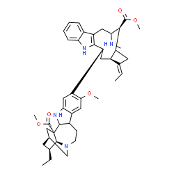 ChemSpider 2D Image | Methyl (2alpha)-13-[(2Z,2aS,4R,12S)-2-ethylidene-12-(methoxycarbonyl)-11-(methylamino)-1,2,2a,3,4,5,10,11,12,12a-decahydrocyclobuta[6,7]cyclonona[1,2-b]indol-4-yl]-12-methoxy-9,17-dihydroibogamine-18-
carboxylate | C44H56N4O5