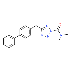 ChemSpider 2D Image | 5-(4-Biphenylylmethyl)-N,N-dimethyl-2H-tetrazole-2-carboxamide | C17H17N5O