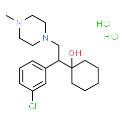 ChemSpider 2D Image | 1-[1-(3-Chlorophenyl)-2-(4-methyl-1-piperazinyl)ethyl]cyclohexanol dihydrochloride | C19H31Cl3N2O