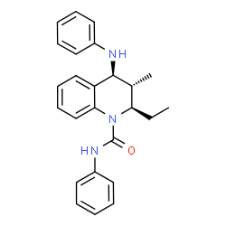ChemSpider 2D Image | (2R,3S,4S)-4-Anilino-2-ethyl-3-methyl-N-phenyl-3,4-dihydro-1(2H)-quinolinecarboxamide | C25H27N3O