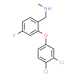 ChemSpider 2D Image | 1-[2-(3,4-Dichlorophenoxy)-4-fluorophenyl]-N-methylmethanamine | C14H12Cl2FNO