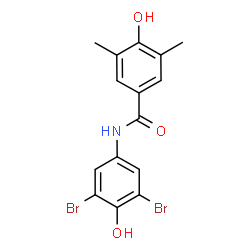 ChemSpider 2D Image | N-(3,5-Dibromo-4-hydroxyphenyl)-4-hydroxy-3,5-dimethylbenzamide | C15H13Br2NO3