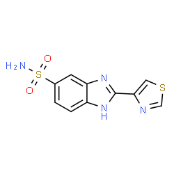 ChemSpider 2D Image | 2-(1,3-Thiazol-4-yl)-1H-benzimidazole-5-sulfonamide | C10H8N4O2S2