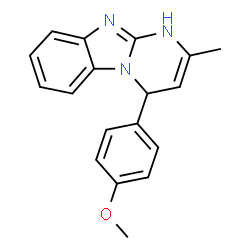 ChemSpider 2D Image | 4-(4-Methoxyphenyl)-2-methyl-1,4-dihydropyrimido[1,2-a]benzimidazole | C18H17N3O