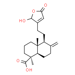 ChemSpider 2D Image | (1S,4aR,5S,8aR)-5-[2-(2-Hydroxy-5-oxo-2,5-dihydro-3-furanyl)ethyl]-1,4a-dimethyl-6-methylenedecahydro-1-naphthalenecarboxylic acid | C20H28O5
