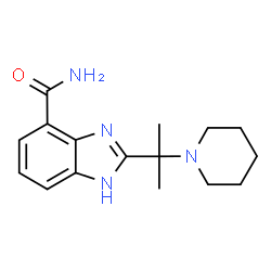 ChemSpider 2D Image | 2-[2-(1-Piperidinyl)-2-propanyl]-1H-benzimidazole-4-carboxamide | C16H22N4O