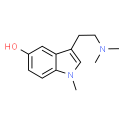 ChemSpider 2D Image | 3-[2-(Dimethylamino)ethyl]-1-methyl-1H-indol-5-ol | C13H18N2O