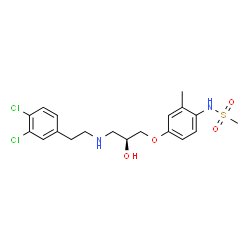 ChemSpider 2D Image | N-{4-[(2S)-3-{[2-(3,4-Dichlorophenyl)ethyl]amino}-2-hydroxypropoxy]-2-methylphenyl}methanesulfonamide | C19H24Cl2N2O4S