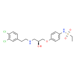 ChemSpider 2D Image | N-{4-[(2S)-3-{[2-(3,4-Dichlorophenyl)ethyl]amino}-2-hydroxypropoxy]phenyl}ethanesulfonamide | C19H24Cl2N2O4S