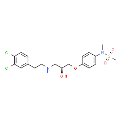 ChemSpider 2D Image | N-{4-[(2S)-3-{[2-(3,4-Dichlorophenyl)ethyl]amino}-2-hydroxypropoxy]phenyl}-N-methylmethanesulfonamide | C19H24Cl2N2O4S