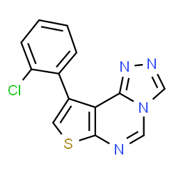 ChemSpider 2D Image | 9-(2-Chlorophenyl)thieno[3,2-e][1,2,4]triazolo[4,3-c]pyrimidine | C13H7ClN4S