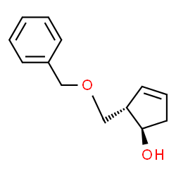 ChemSpider 2D Image | (1R,2S)-2-[(Benzyloxy)methyl]-3-cyclopenten-1-ol | C13H16O2