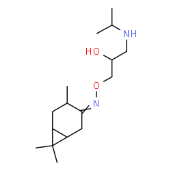 ChemSpider 2D Image | 1-(Isopropylamino)-3-{[(4,7,7-trimethylbicyclo[4.1.0]hept-3-ylidene)amino]oxy}-2-propanol | C16H30N2O2