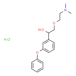 ChemSpider 2D Image | 2-[2-(Dimethylamino)ethoxy]-1-(3-phenoxyphenyl)ethanol hydrochloride (1:1) | C18H24ClNO3
