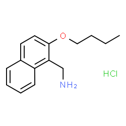 ChemSpider 2D Image | 1-(2-Butoxy-1-naphthyl)methanamine hydrochloride (1:1) | C15H20ClNO