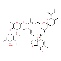 ChemSpider 2D Image | (1'R,2R,4'S,5S,6R,8'R,10'E,12'S,13'S,14'E,16'E,20'R,21'R,24'S)-6-[(2S)-Butan-2-yl]-21',24'-dihydroxy-5,11',13',22'-tetramethyl-2'-oxo-3,4,5,6-tetrahydrospiro[pyran-2,6'-[3,7,19]trioxatetracyclo[15.6.1.1~4,8~.0~20,24~]pentacosa[10,14,16,22]tetraen]-12'-yl 2,6-dideoxy-4-O-(2,6-dideoxy-3-O-methyl-L-arabino-hexopyranosyl)-3-O-methyl-L-arabino-hexopyranoside | C48H74O14