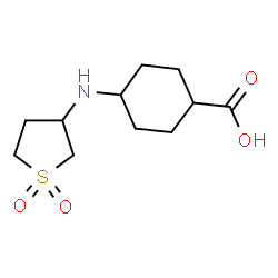 ChemSpider 2D Image | 4-[(1,1-Dioxidotetrahydro-3-thiophenyl)amino]cyclohexanecarboxylic acid | C11H19NO4S