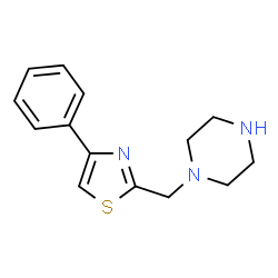 ChemSpider 2D Image | 1-[(4-Phenyl-1,3-thiazol-2-yl)methyl]piperazine | C14H17N3S
