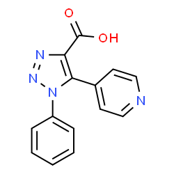 ChemSpider 2D Image | 1-Phenyl-5-(4-pyridinyl)-1H-1,2,3-triazole-4-carboxylic acid | C14H10N4O2