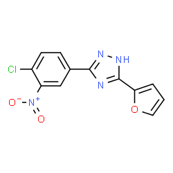 ChemSpider 2D Image | 3-(4-Chloro-3-nitrophenyl)-5-(2-furyl)-1H-1,2,4-triazole | C12H7ClN4O3