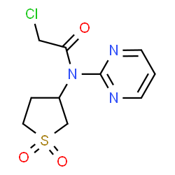 ChemSpider 2D Image | 2-Chloro-N-(1,1-dioxidotetrahydro-3-thiophenyl)-N-(2-pyrimidinyl)acetamide | C10H12ClN3O3S