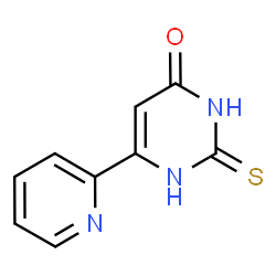 ChemSpider 2D Image | 2,3-Dihydro-6-(2-pyridinyl)-2-thioxo-4(1H)-pyrimidinone | C9H7N3OS