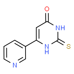 ChemSpider 2D Image | 6-(3-Pyridinyl)-2-thioxo-2,3-dihydro-4(1H)-pyrimidinone | C9H7N3OS