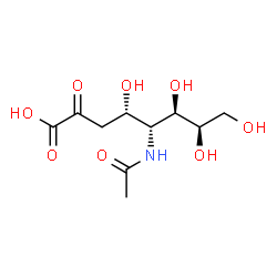 ChemSpider 2D Image | (4S,5R,6R,7R)-5-Acetamido-4,6,7,8-tetrahydroxy-2-oxooctanoic acid | C10H17NO8
